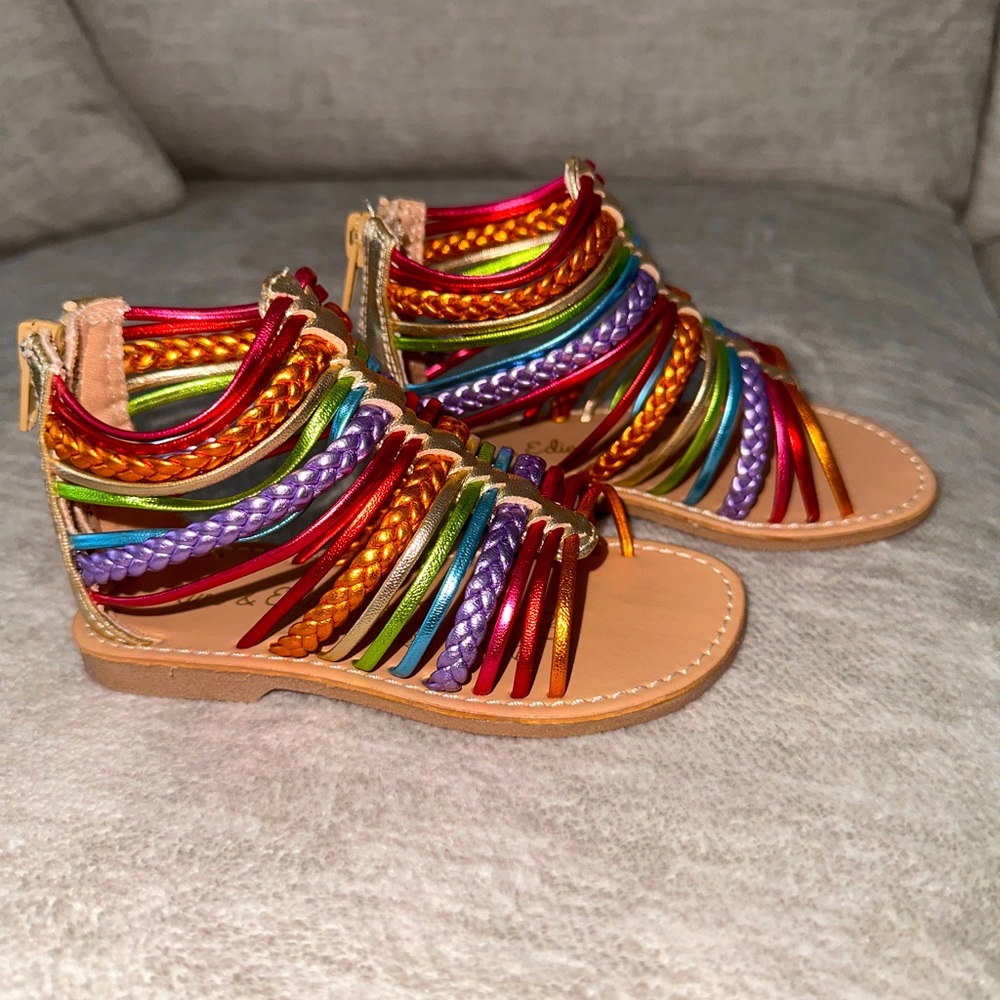 Multi-colored strap sandals